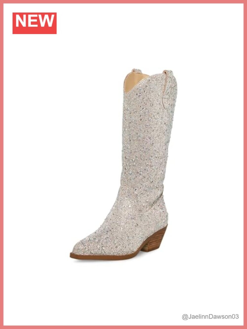 Betsey Johnson Dalas Rhinestone Embellished Pointed Toe Western Bootie